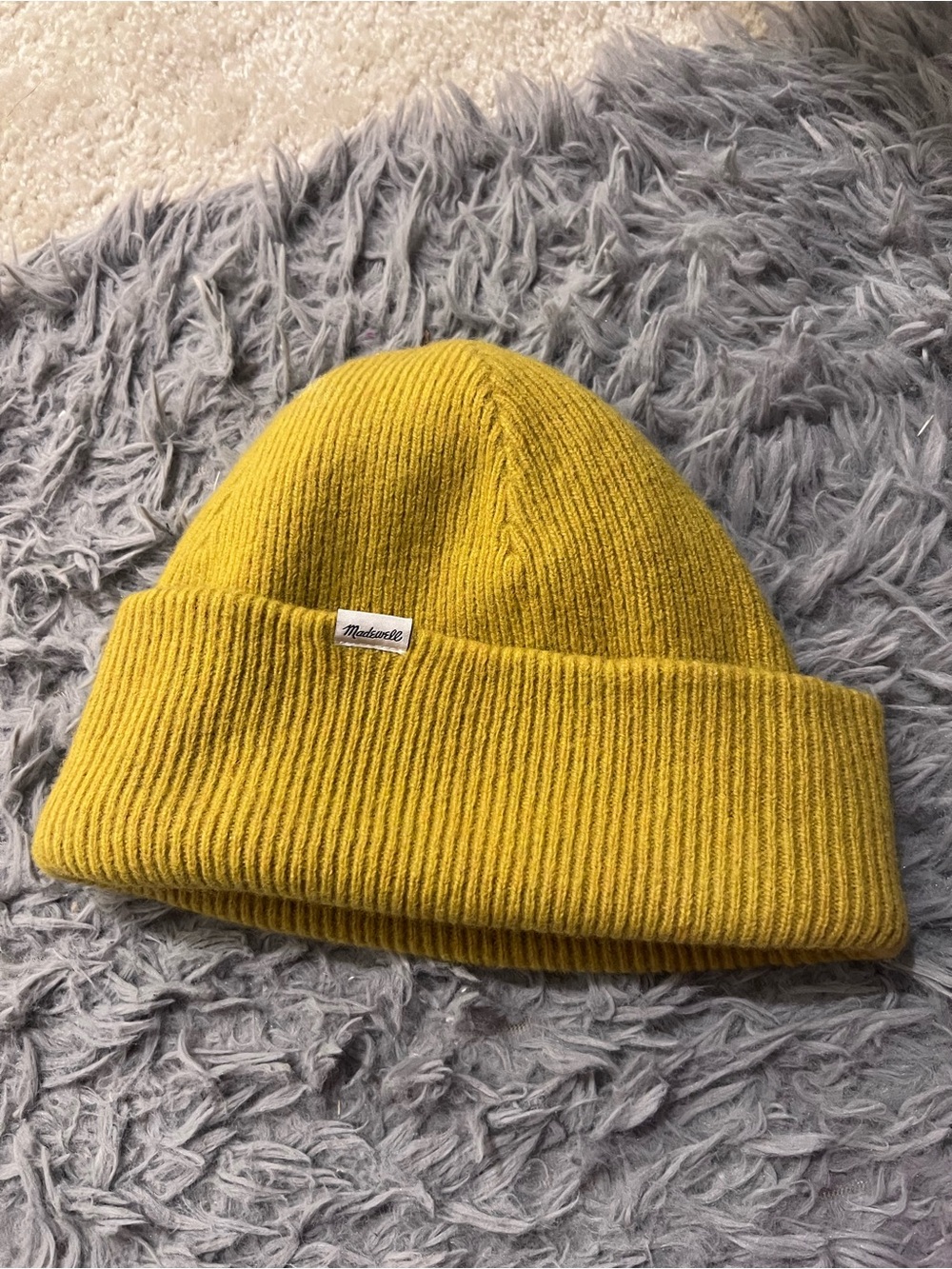 Madewell mustard beanie